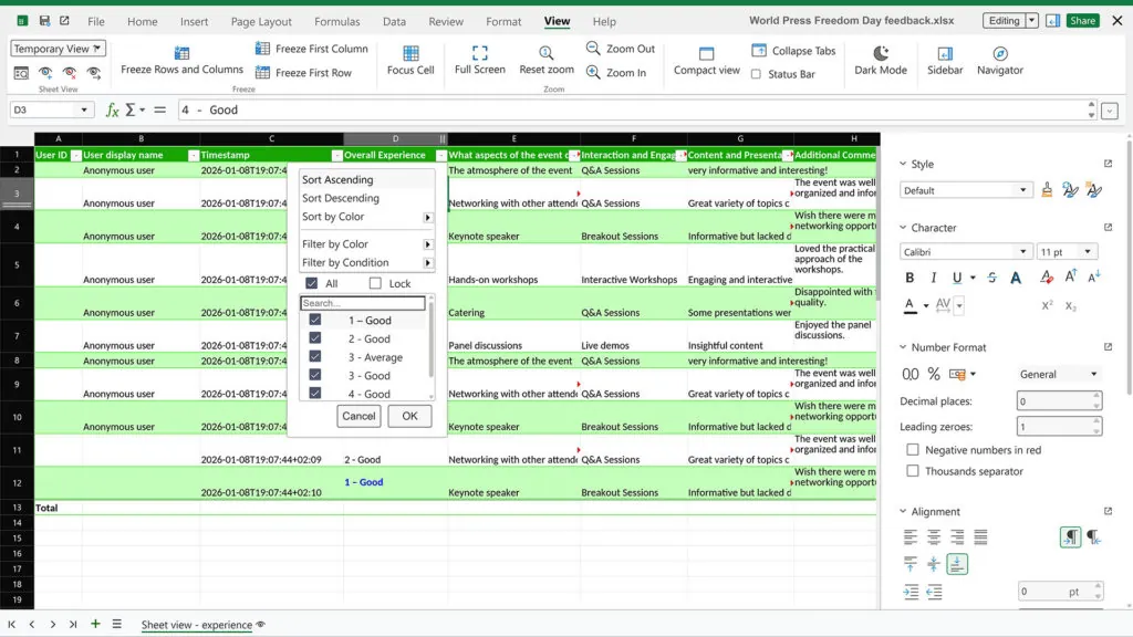 Slideshow of a Word document, an Excel spreadsheet and a PowerPoint presentation editing in the browser